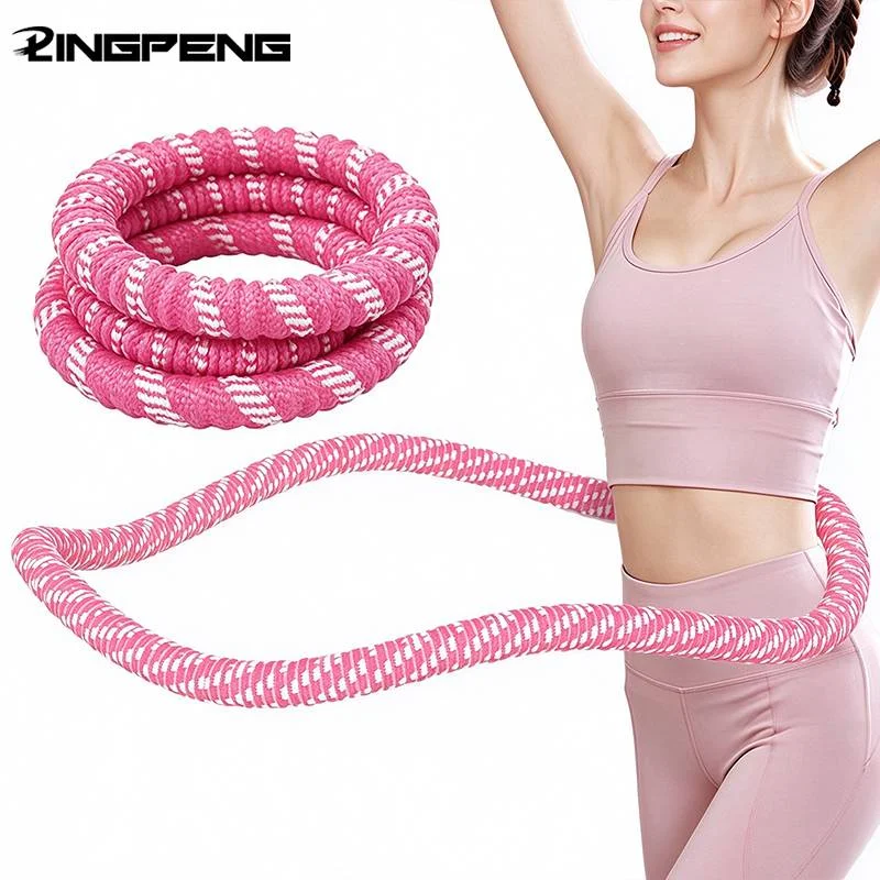 Oft Braided Weighted Fitness Hoop Non Slip Exercise Circle Waist Trainer Ring For Women Waist Slimming Core Workout Home Fitness