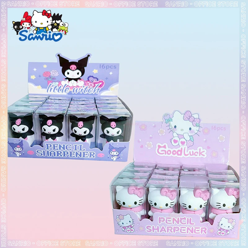 

16 шт. Sanrio точилка для карандашей Kawaii Hello Kitty Kuromi силиконовая точилка студенческие канцелярские принадлежности для детей школьные принадлежности оптом