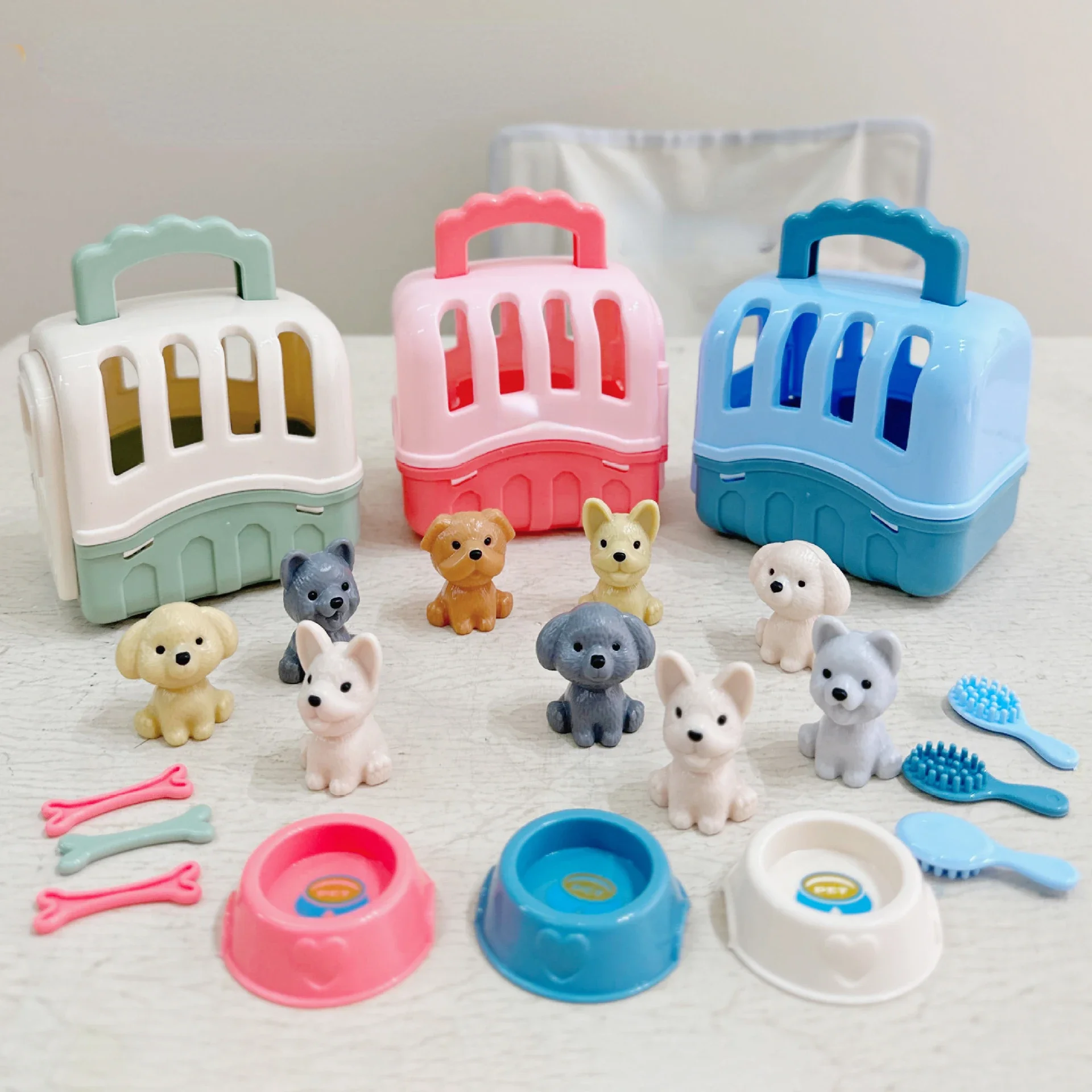 Children Play House Pet House Scene Toy Set Boys and Girls DIY Feeding Puppy Toys Children's Educational Games