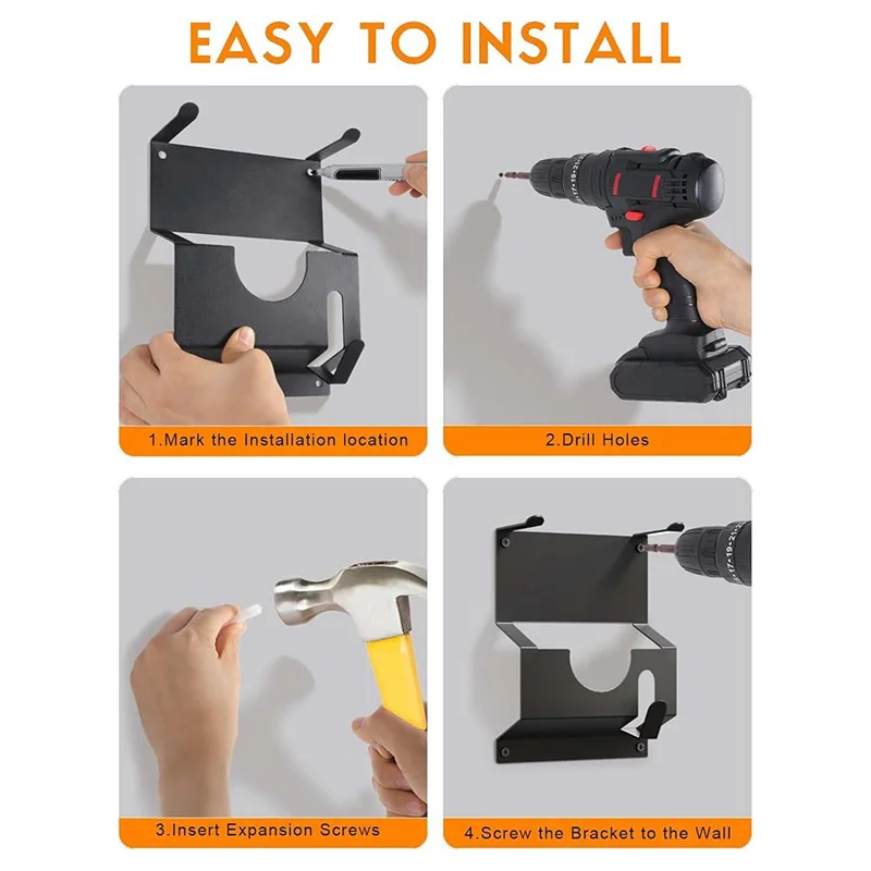 AT63-Angle Grinder Holder, Wall Mount Bracket Angle Grinder Storage Rack With Wire Holder, Angle Grinder Stand Tool