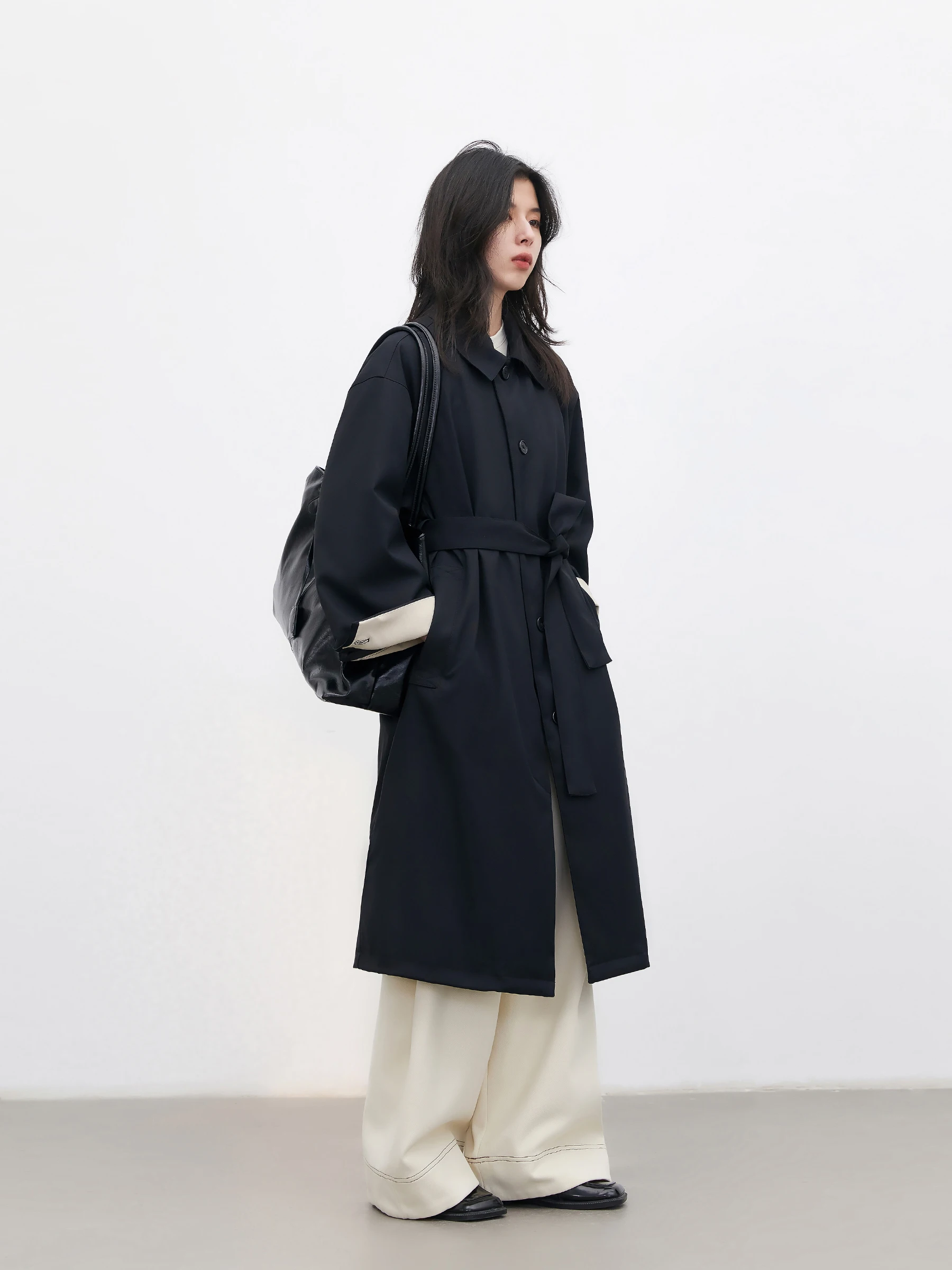 

CHICVEN Весенняя коллекция 2026: Удлиненная женская пуховая куртка с воротником-стойкой, черная, модный дизайн