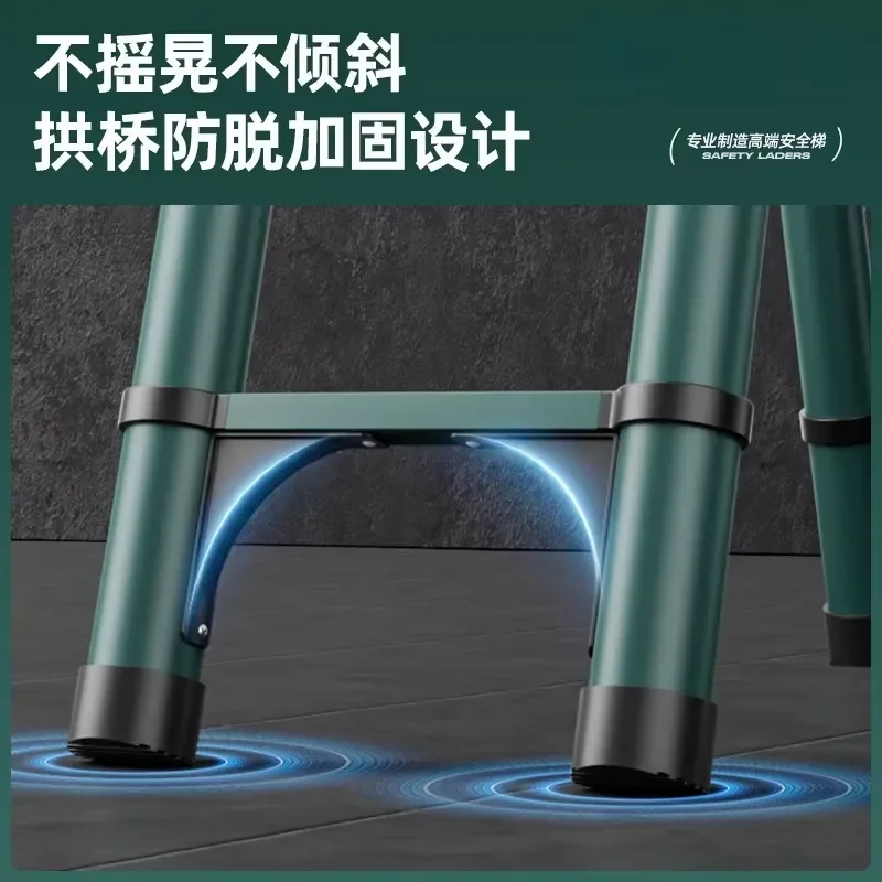 for Walking Herringbone Telescopic Ladder Folding Aluminum Alloy Household Attic Step Ladder Portable Extension Stair