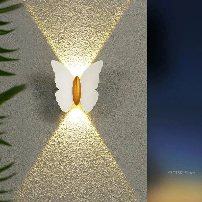 Outdoor wall lamp Butterfly wash wall lamp Outdoor waterproof wall lamp Villa garden Yang table