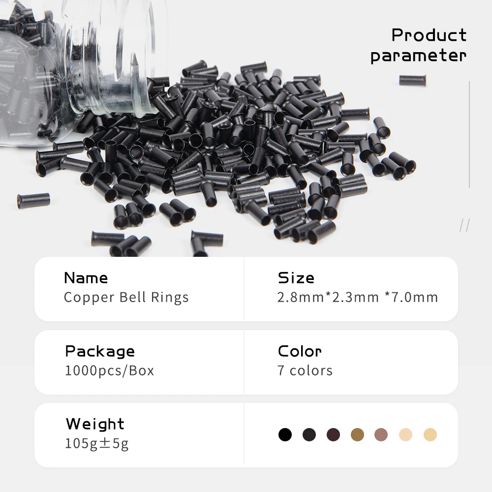 1000 قطعة 2.8*2.3*7.0 مللي متر النحاس مضيئة خواتم/روابط/الخرز 4.5*3.0*7.0 مللي متر خواتم مع المسمار النحاس مضيئة الشعر الدائري وصلات شعر أدوات