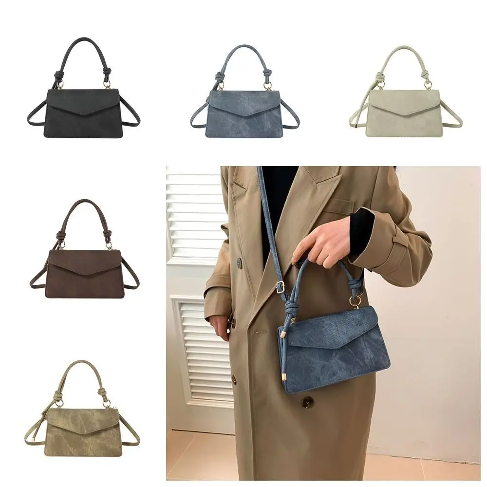 Ins Shoulder Bag Smudging Square Bag Solid Color Purse Simple Crossbody Bag Korean Style Large Capacity PU Handbag Girls/Female