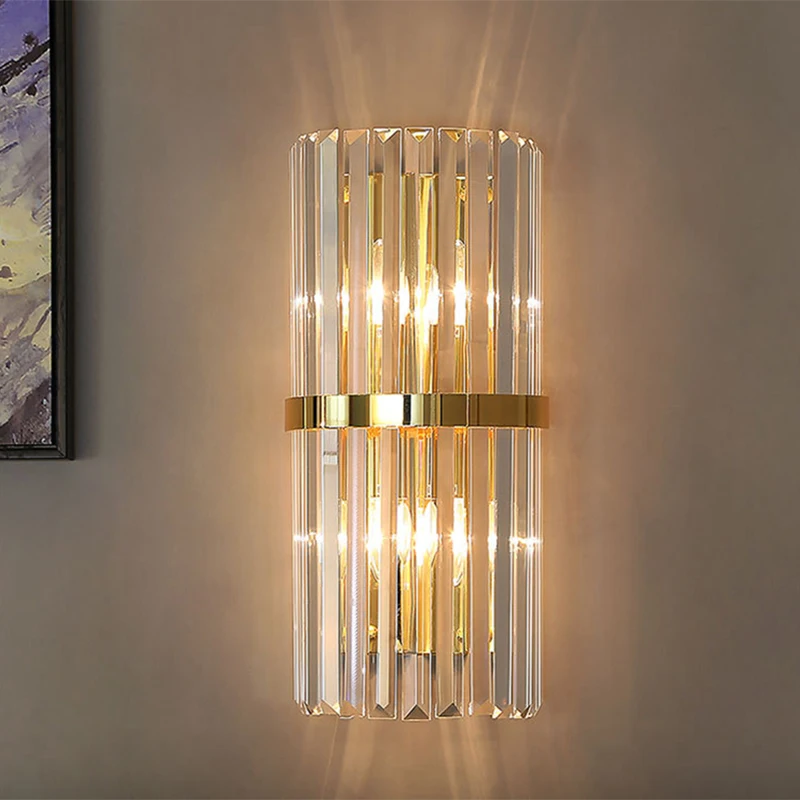 Light Luxury LED Wall Lamp Crystal Wall Light Modern Nordic Sconces Indoor Lighting Home Decor for Living Room Bedroom Bedside