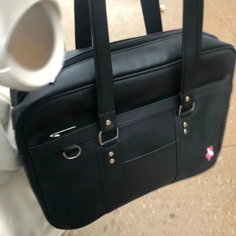Japanese JK Uniform Large Capacity Brief PU Bag Student Commuter School Bag Shoulder Straddle Bag Handbag