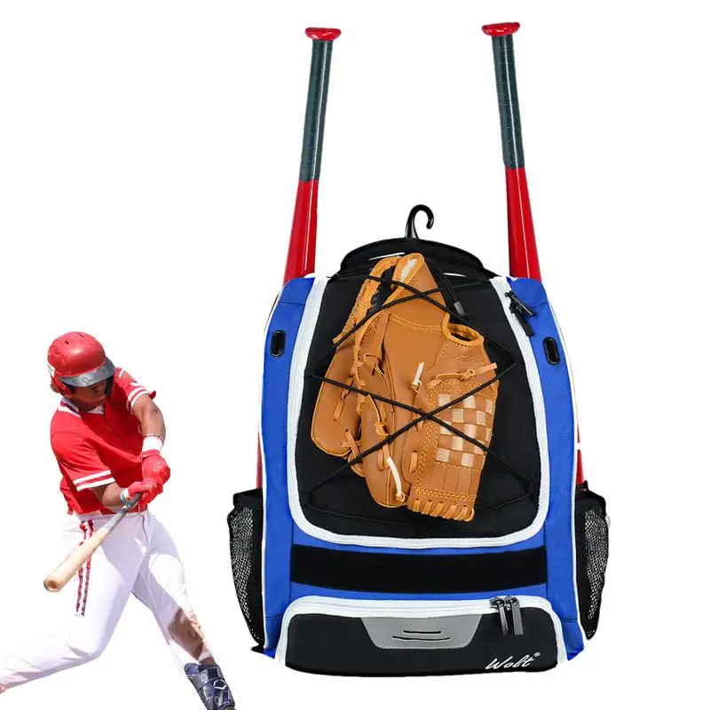 

Bat Bags Baseball Softball Bag Youth Baseball Backpack Equipment Bag Waterproof Tear-Resistant Large Main Compartment For Bat