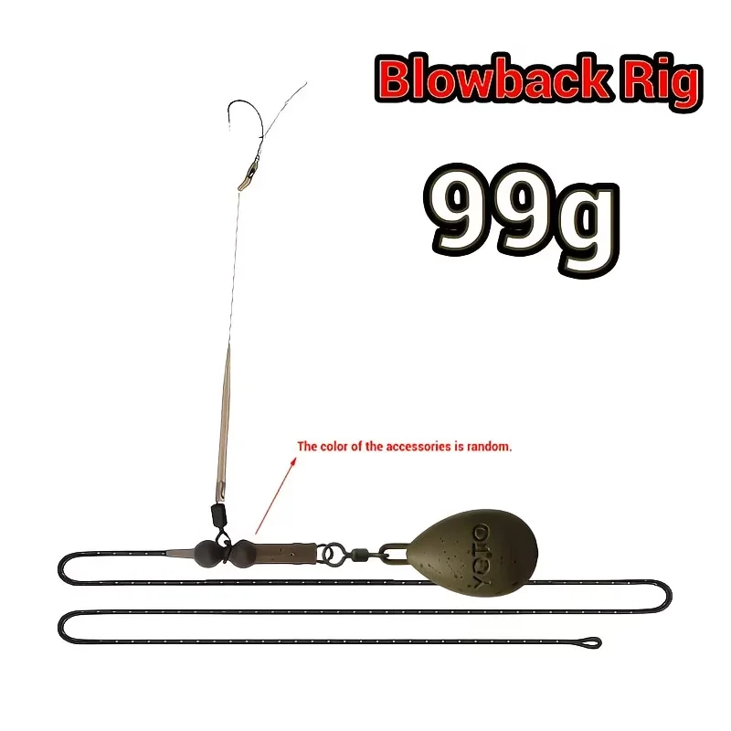 Ready-to-Use Fishing Rig for European Carp, Featuring a Built-In Lead Weight, Designed for Long-Distance Casting Specifically fo