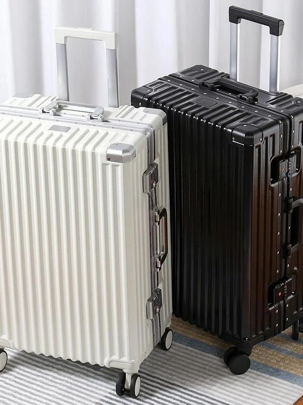 

20-Inch Aluminum Frame Lage Suitcase Faionable Travel Bag for Men And Women Durable Carry-On with Four-Way Spinner Wheels