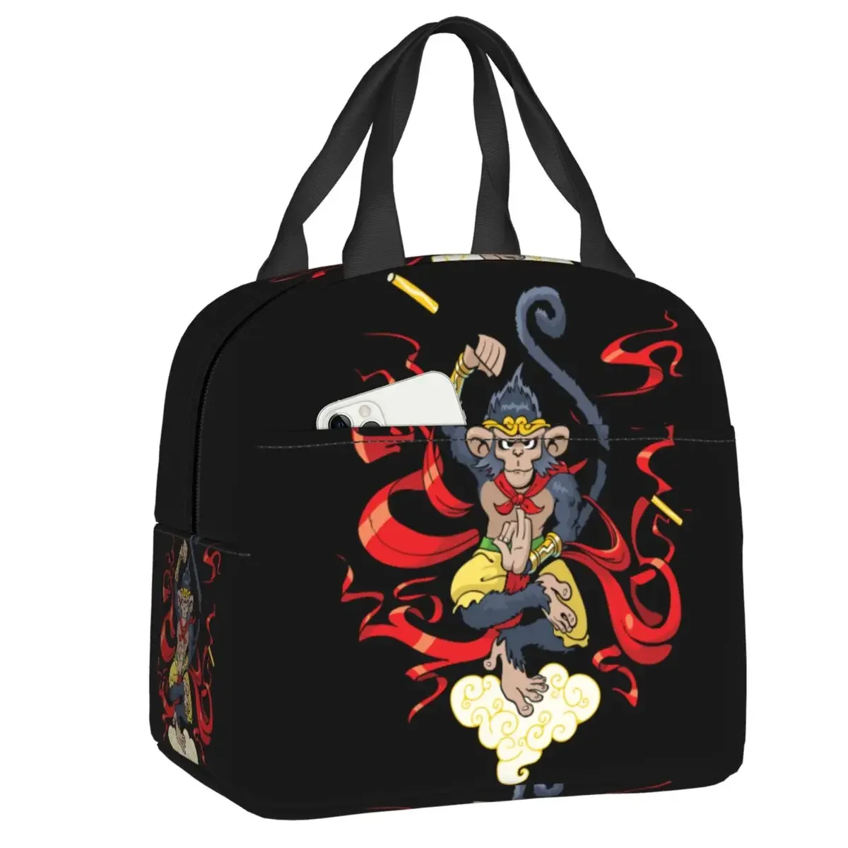 Custom Monkey King Wukong Lunch Bag Women Warm Cooler Insulated Lunch Box for Student School Work Picnic Food Tote Bags