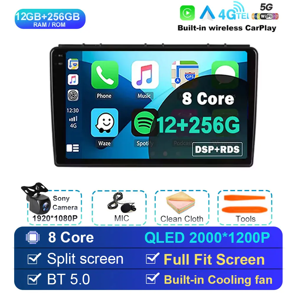 9 inch autoradio Android 15 draadloze Carplay voor Saab 3 2007-2011 multimediaspeler video stereo GPS navigatiescherm 4G WIFI
