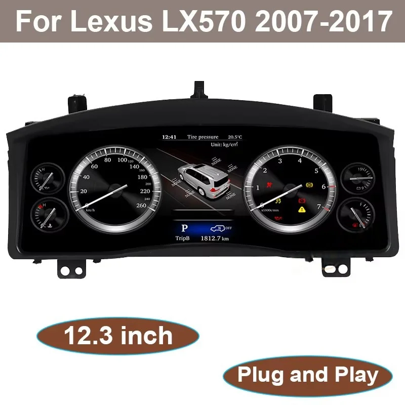 

Car Dashboard Instrument Display Screen For Lexus LX-570 2007-2015 LCD Speedometer LINUX System Virtual Cluster Panel