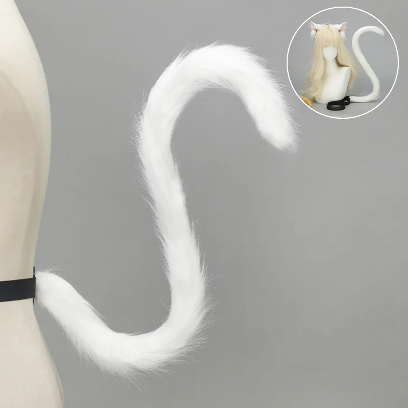 Simulation Tier Ohr Katze Stirnband Handgemachte Plüsch Cos Requisiten Comic-Con Kopfschmuck Katze Schwanz Set