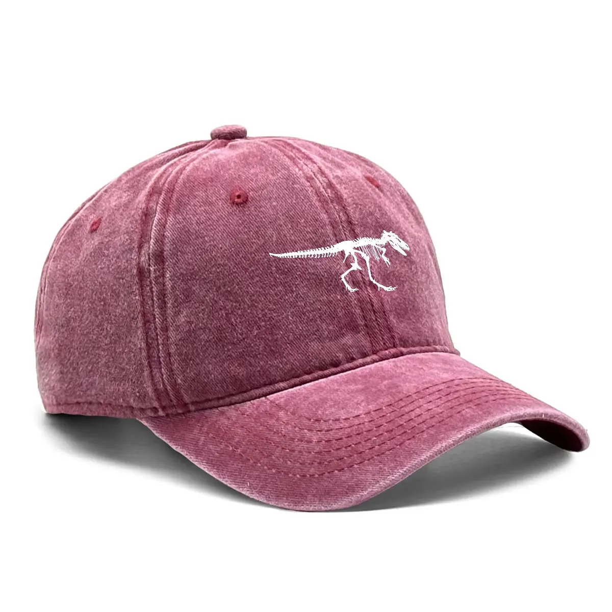 Skeleton Dinosaur Print Baseball Cap Adjustable Snapback Sports Hat Animal Sun Cap Retro Protective Hat For Men Women