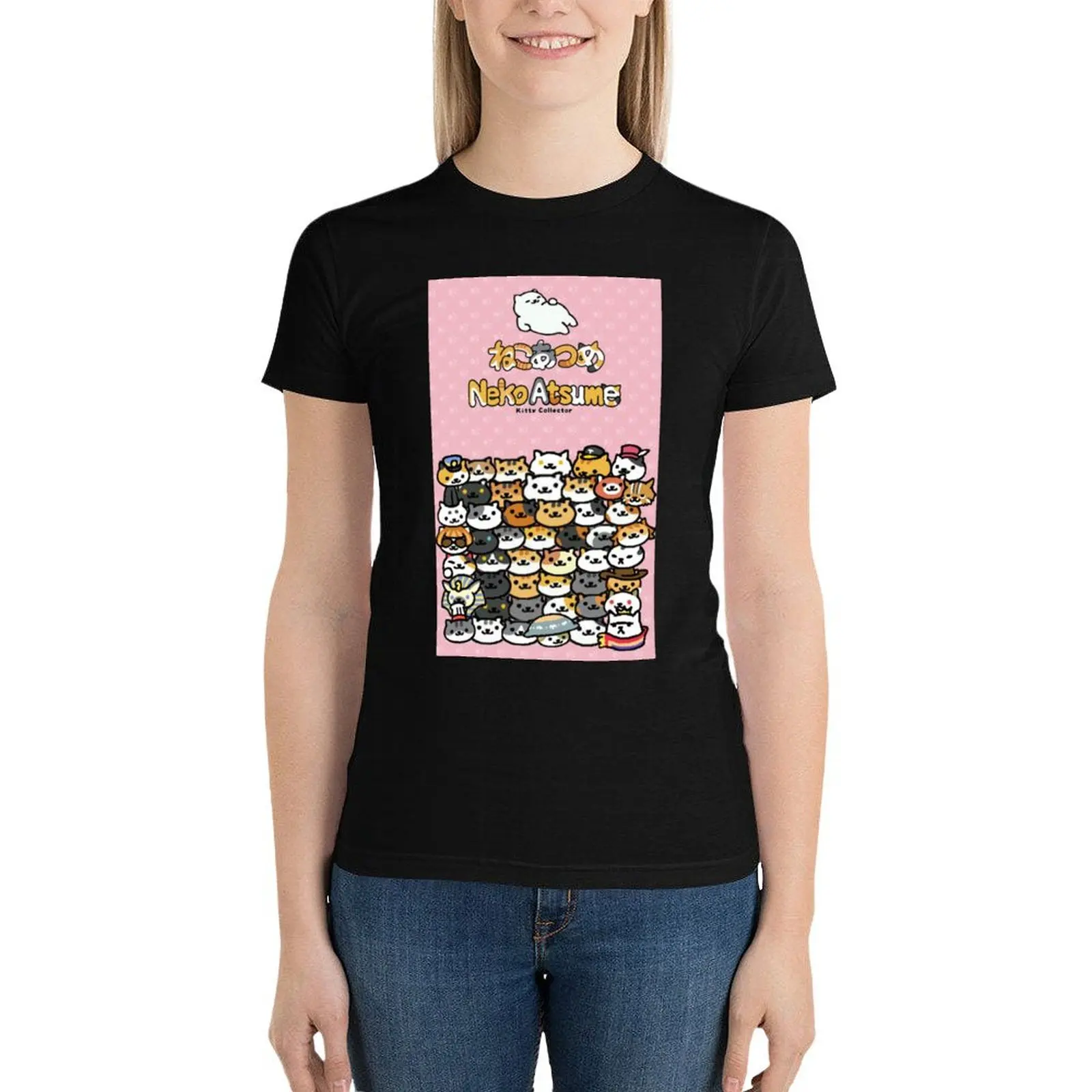 

Neko Atsume Cat Collection T-Shirt shirts graphic tees cute tops oversized t shirts for Women