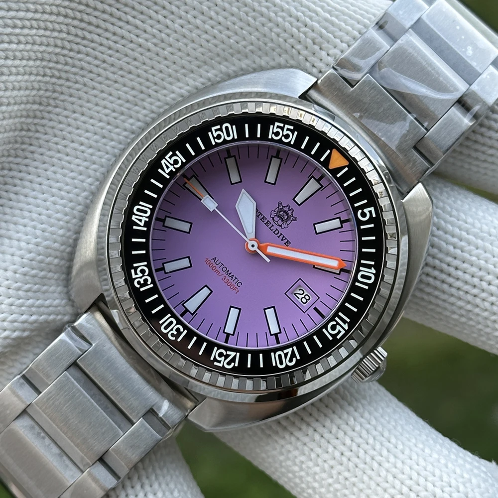 STEELDIVE Brand New In SD1983 Purple Dial Sapphire Glass 49MM Big Thick Case 1000M Waterpoof NH35 Automatic Mens Dive Watch