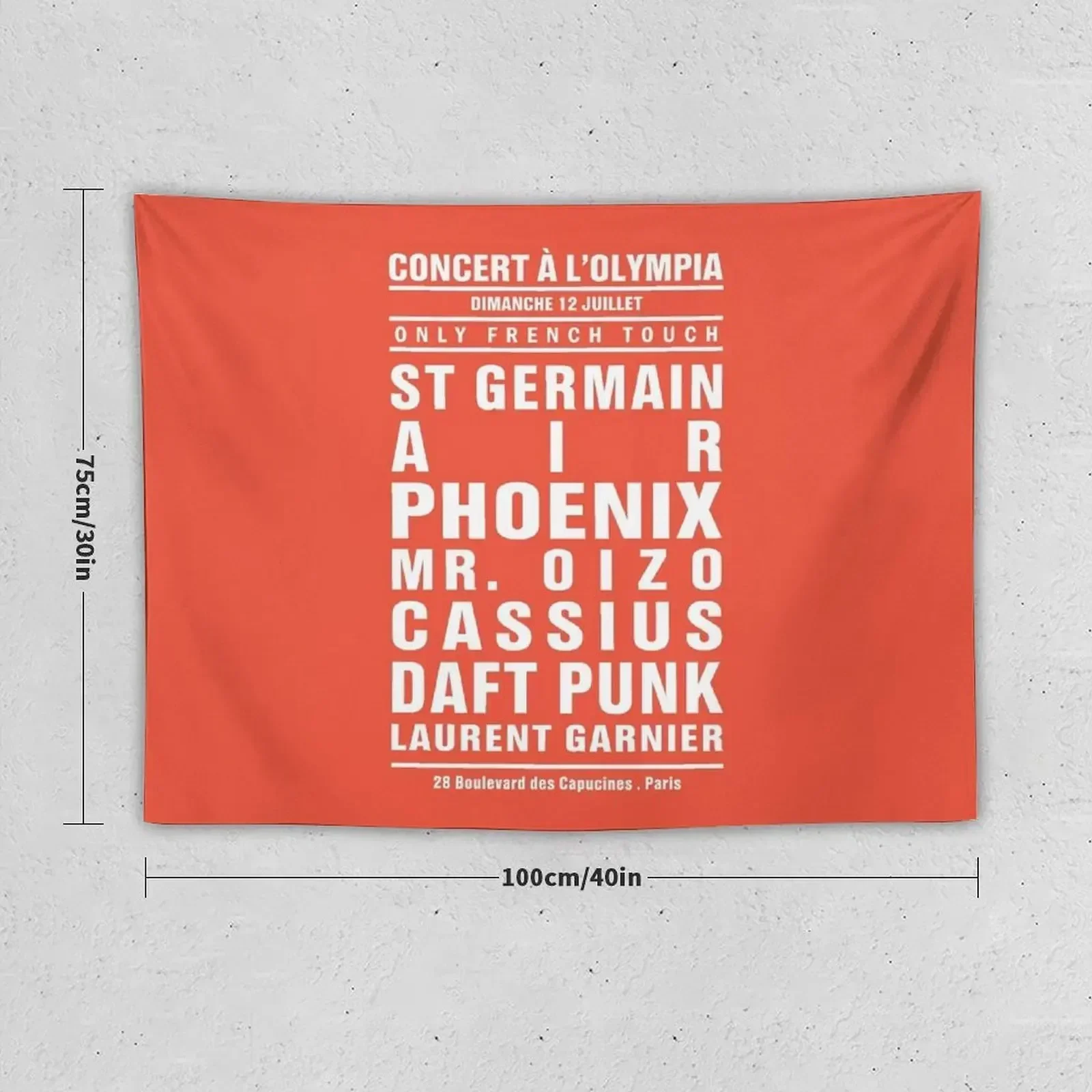 OLYMPIA Dream Concert Poster: Orange MODEL by La French Touch Tapestry Decor Home Room Decor Aesthetic Cute Room Decor Tapestry