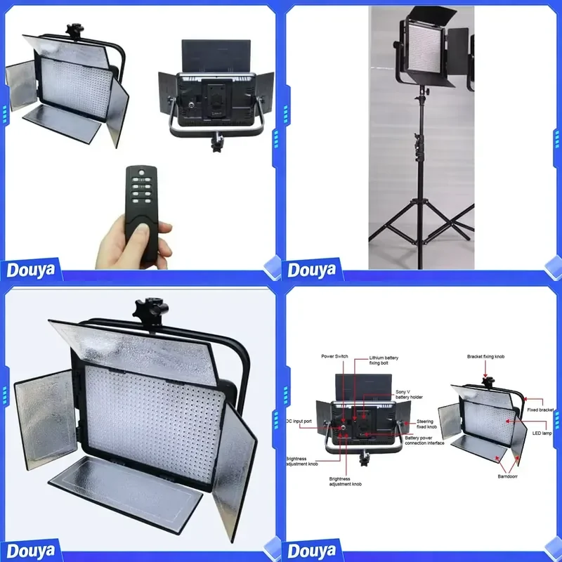ST Pro 60W Bi-Color LED Video Light Kit-DMX Control, V-Mount Battery, Light Stands for Studio Photography Live Streaming