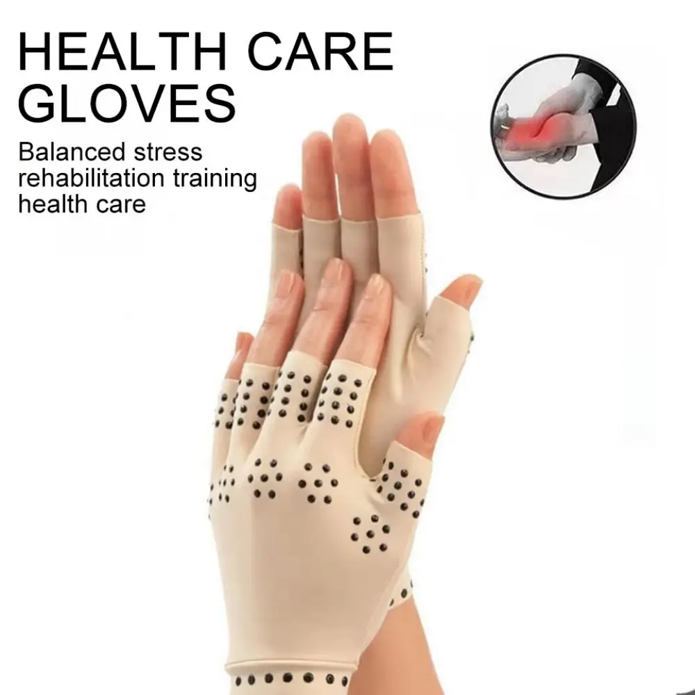 

Arthritis Joint Magnetic Gloves Elastic Exposed Finger Arthritis Gloves Comfortable Anti-UV Cycling Driving Gloves