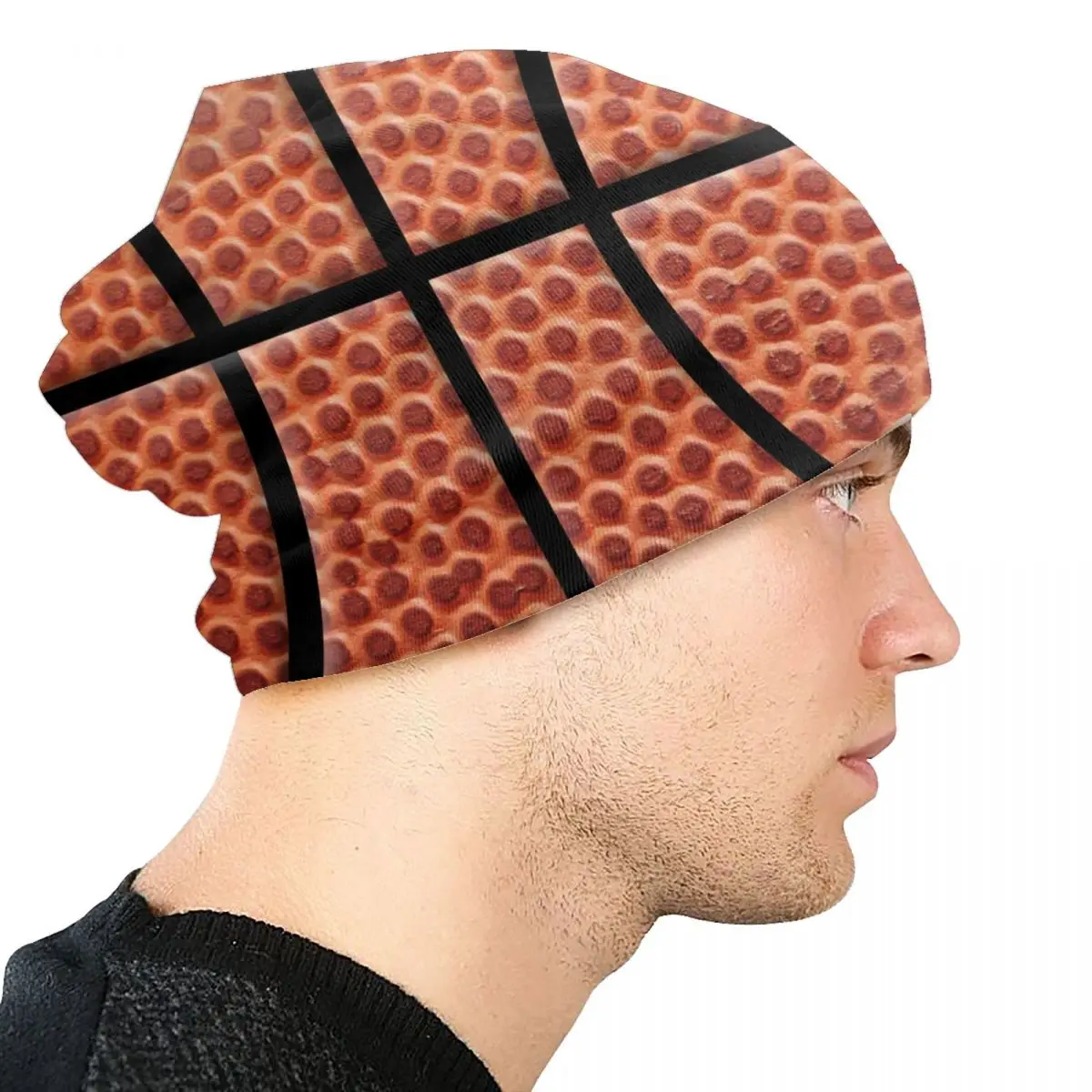 Gorros con patrón de baloncesto personalizados para hombres y adultos, gorros Unisex, gorro de punto cálido para la calle, regalo para jugador deportivo