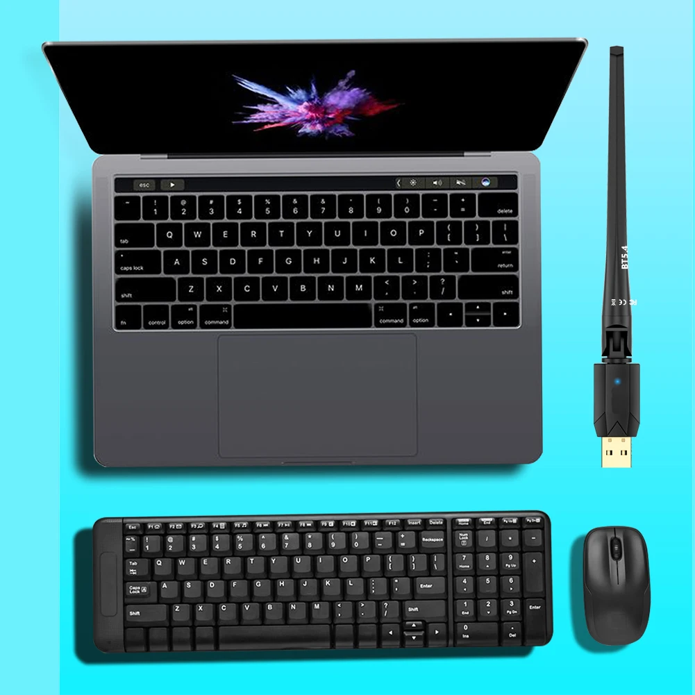 Adaptador USB Compatível com Bluetooth 5.4, Transmissor de Áudio, Receptor, Driver Livre, Suporta Windows 11, 10, 8, 7.1, PC, Compatível com PC