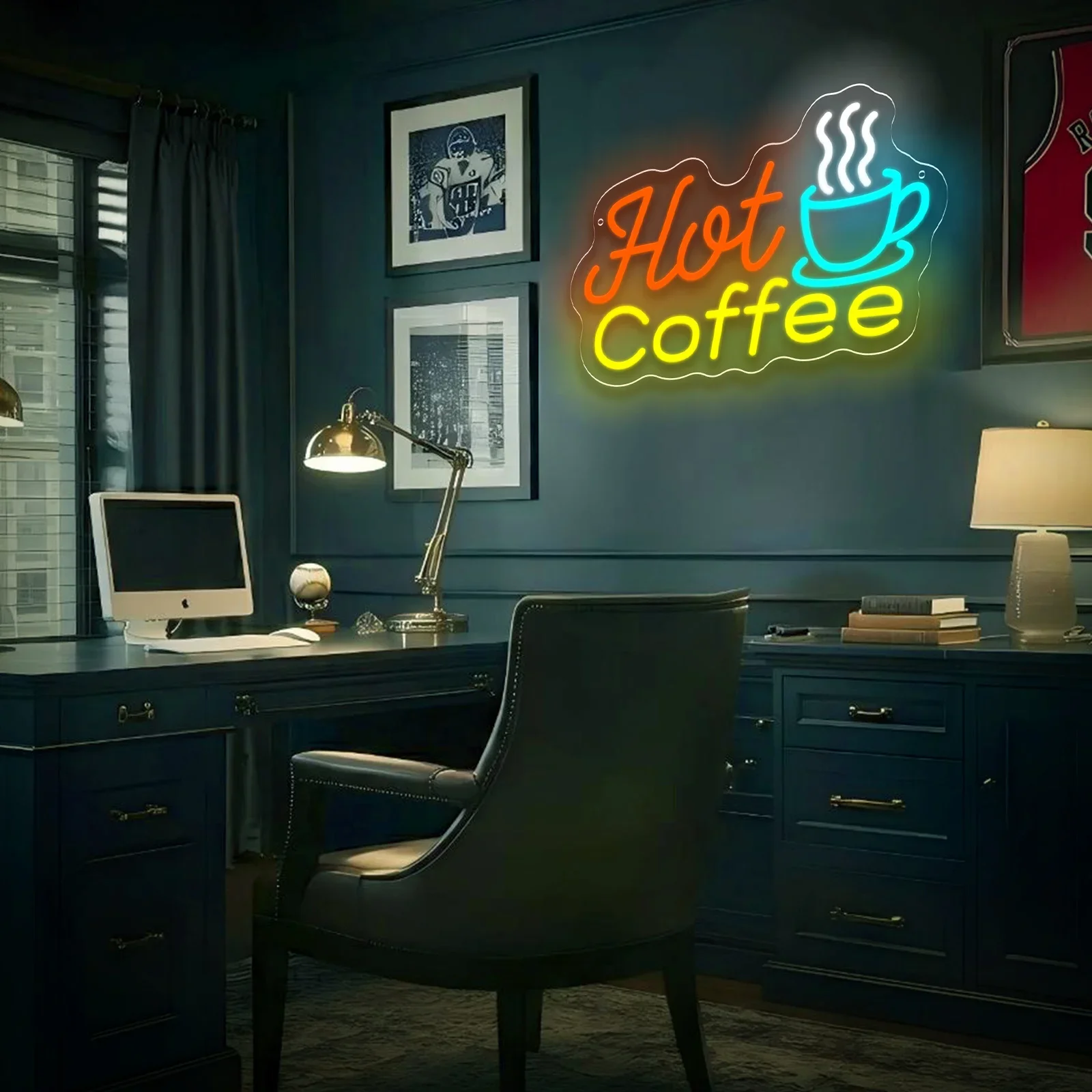  Hot Coffee LED Neon Sign USB Dimmable Neon Light Sign for Gameroom Bedroom Bar Livingroom Birthday Party Gift Wall Decor