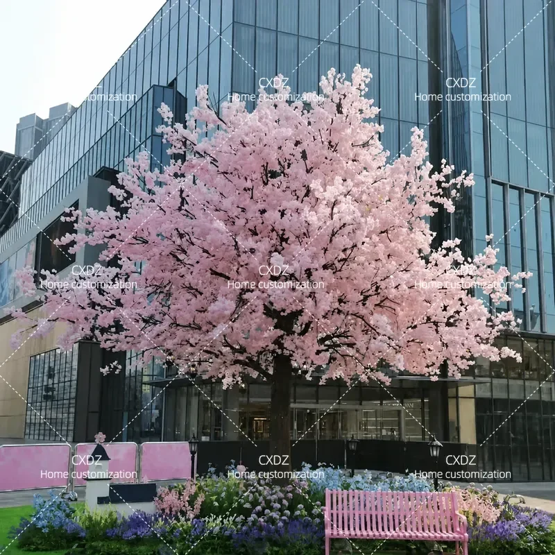 Large Simulation Cherry Blossom Tree Bionic Peach Plum Blossom Artificial Plant Floor Decoration for Shopping Mall Hotel