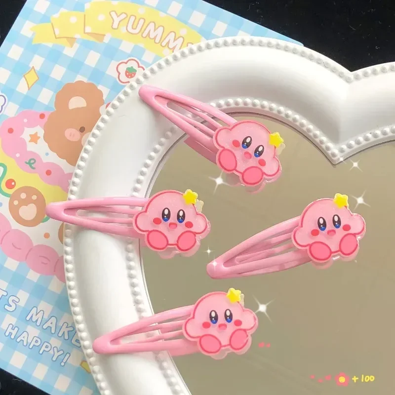 Cute Kirby Hair Clips for Girls Kawaii Cartoon Anime Fashion Star Hair Accessories Portable Women BB Clip Child Holiday Gifts