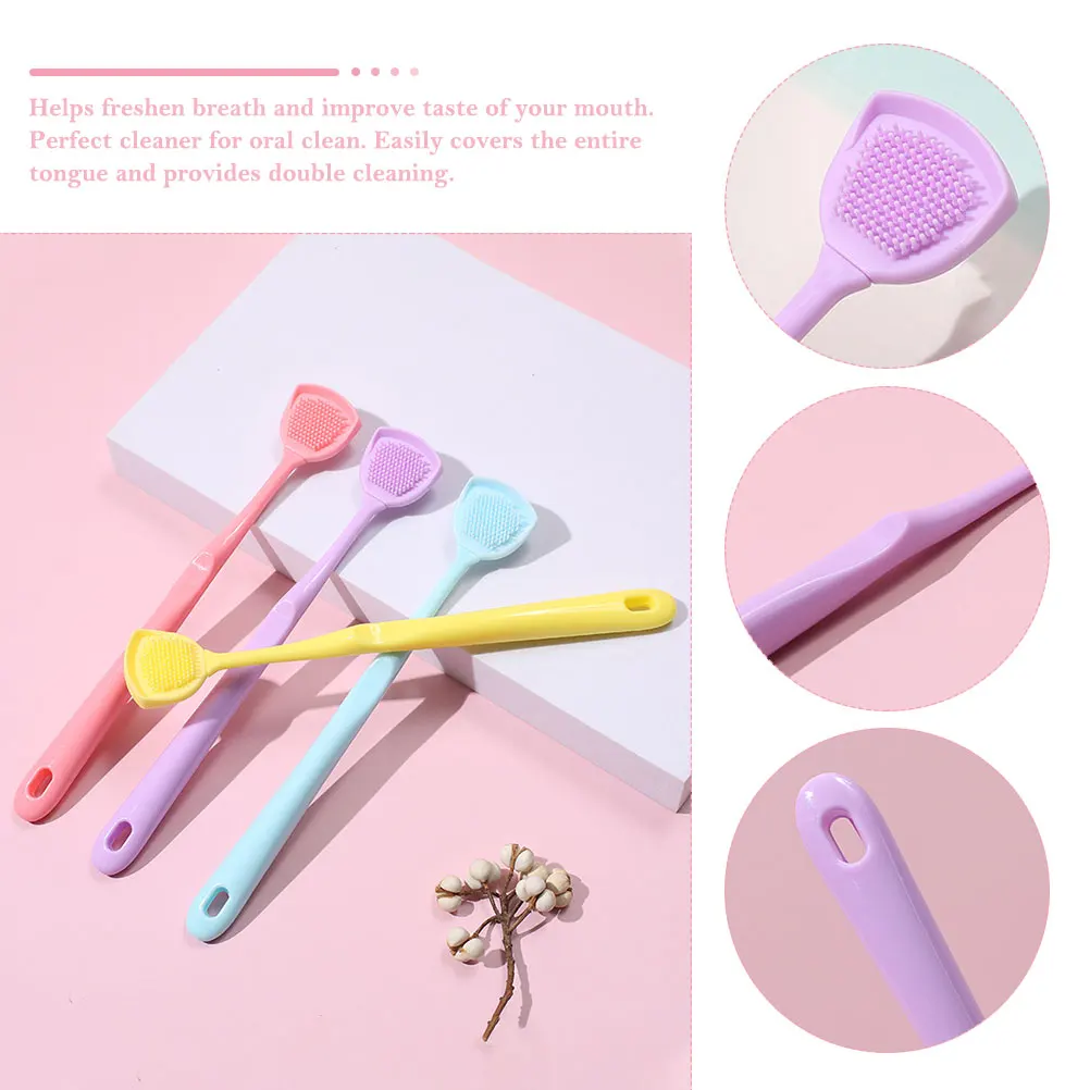 

5pcs Tongue Scraper Professional Cleaner Convenient Tool for Adults Hygiene Breath Freshener Effective Solution Safe Use