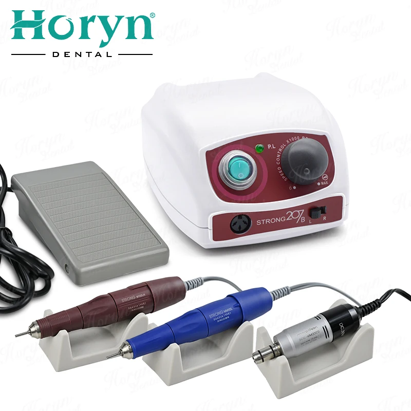 65W Strong 207 Professional Lab den tal Dentist Micro-motor 35000 RPM Marathon H37L1 Electric Nail Drill Handle