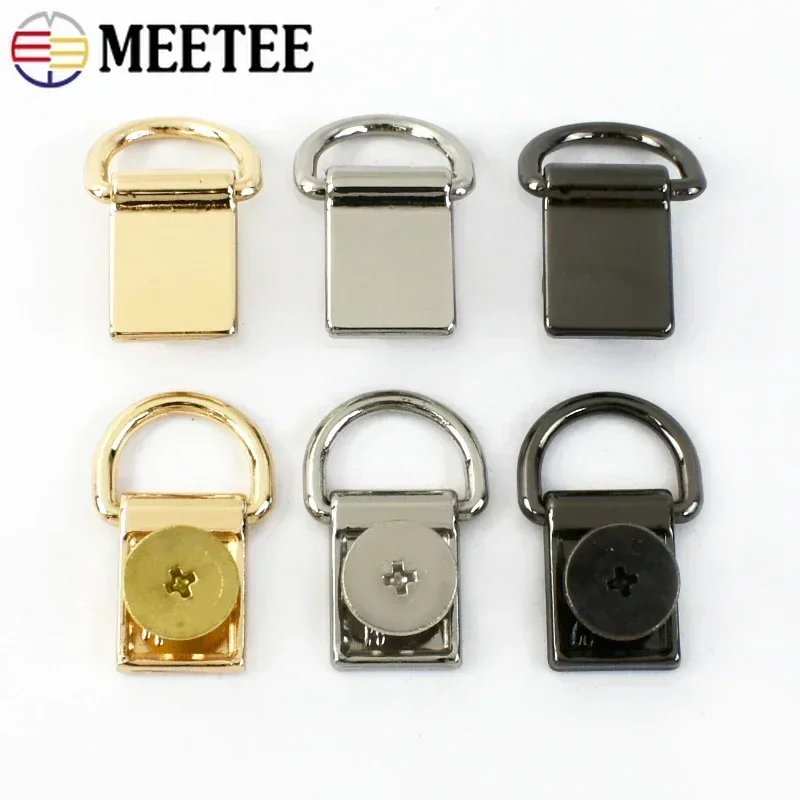 

5-50Pcs Metal D Ring Bag Side Clip Buckles Screw Handbags Chain Connector Hanger Clasps Collars Hook DIY Hardware Accessories