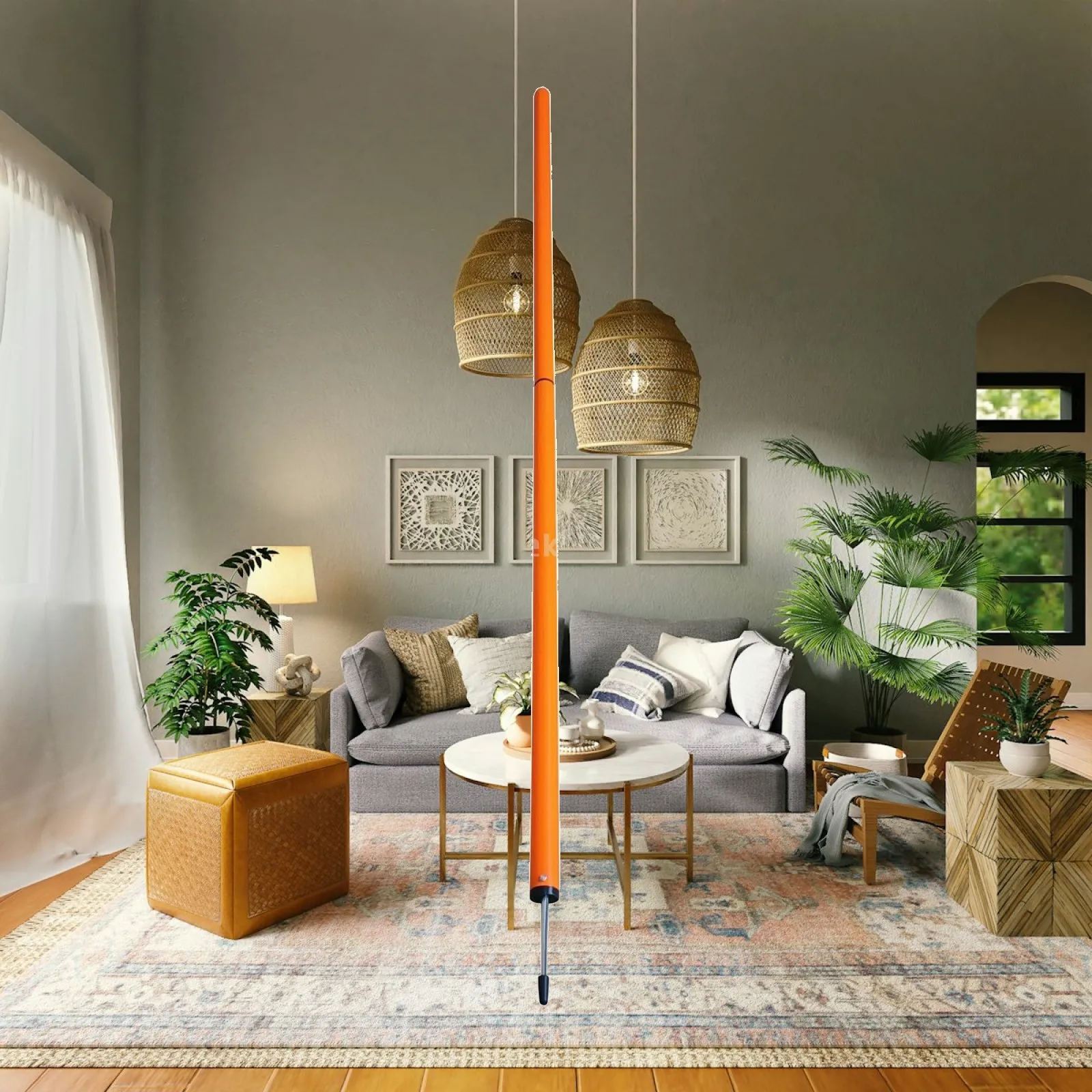 Training Marker Pole 1.7 M Slalom Post with Pointed Metal Stake for Field Markers and Movement Drills