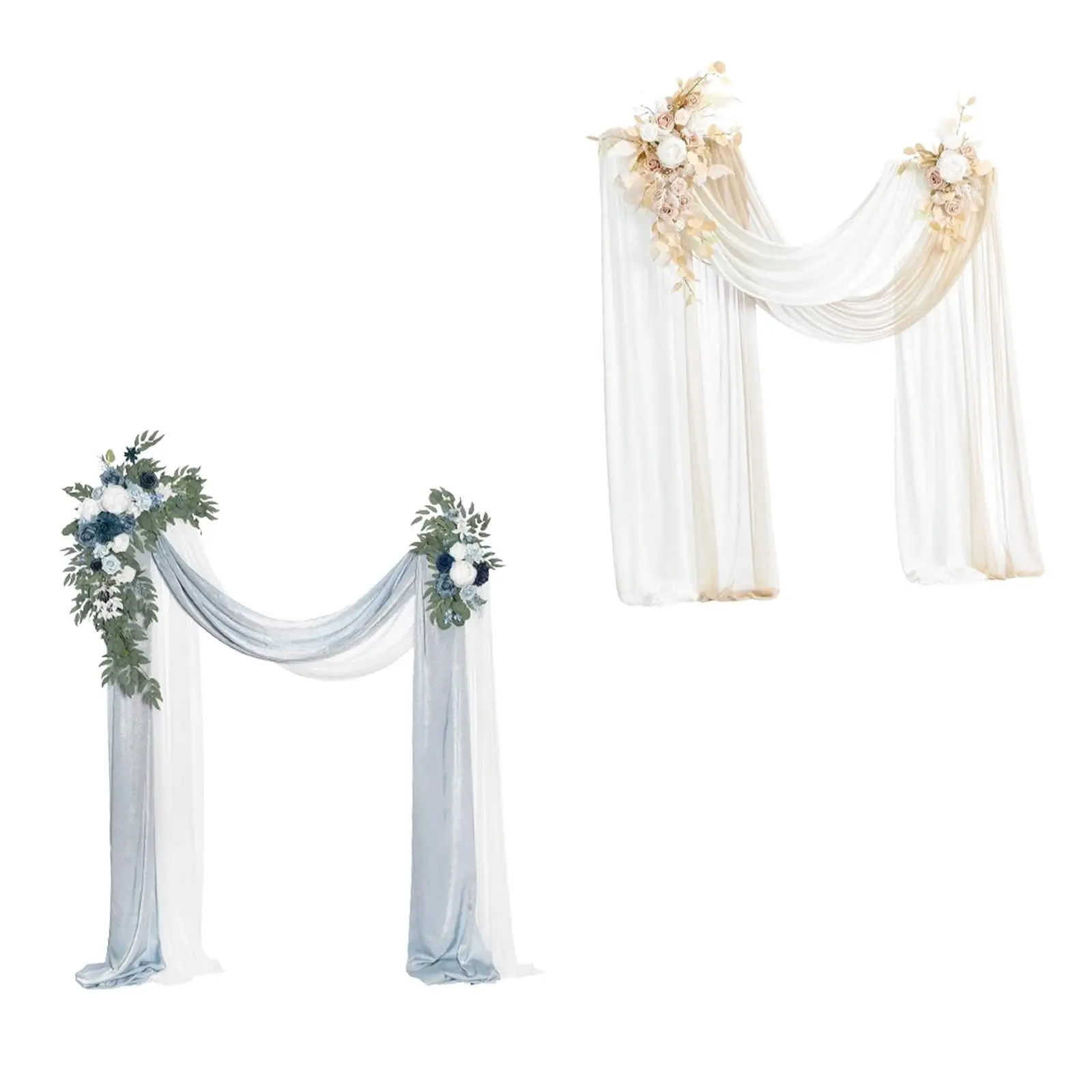 

Artificial Wedding Arch Flowers Kit with Arch Drape for Table Backdrop Party
