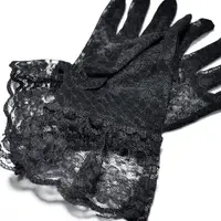 Sexy Dress Party Lace Glove Summer Sunscreen Mittens Women Mesh Bow Lace Gloves Paragraph Wedding Bride Gloves Full Finger Girls 3