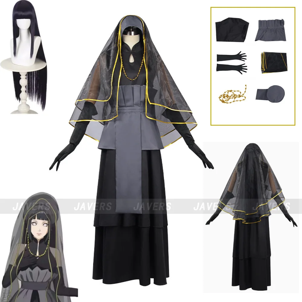 

Костюм для косплея Аниме Хината Хьюга: Черное свадебное платье с фатой, юбка принцессы, сексуальный карнавальный наряд для женщин на Хэллоуин и вечеринки в стиле ролевых игр