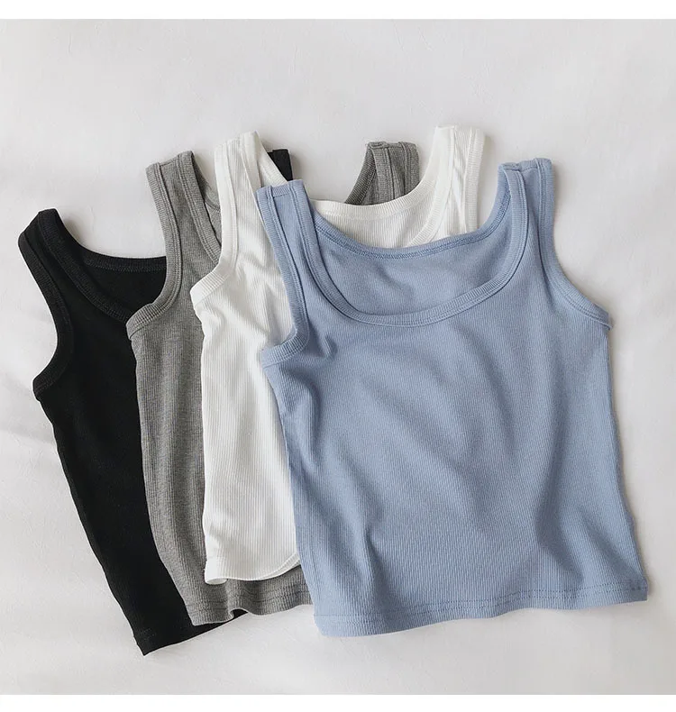 2022 Women Summer Slim Tops O-Neck Sleeveless Good Quality Tank Tops Streetwear Fitness Basic Crop Top Women Clothes