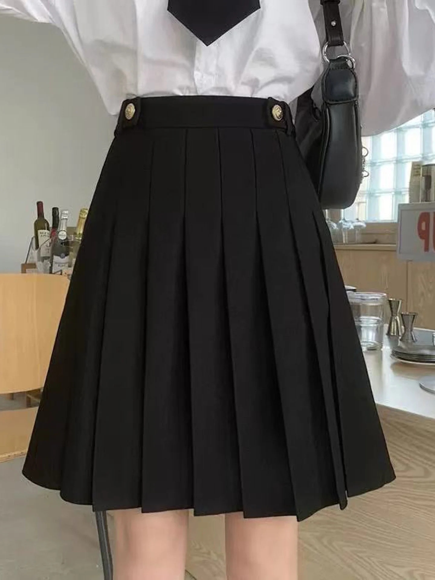 American Retro Woolen  Skirt Women's High Waist Slimming Fashionable All-Match Anti-Light Half Skirt Commute Style