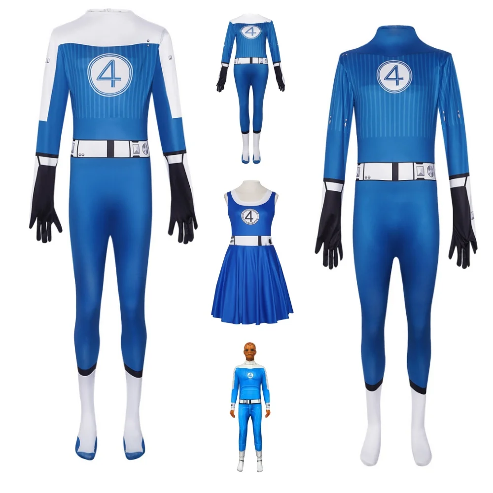 

Susan Storm Reed Richards Cosplay Bodysuit Fantastic Fourth Costumes Mister Fantastic Human Torch Outfits Invisible Woman Dress