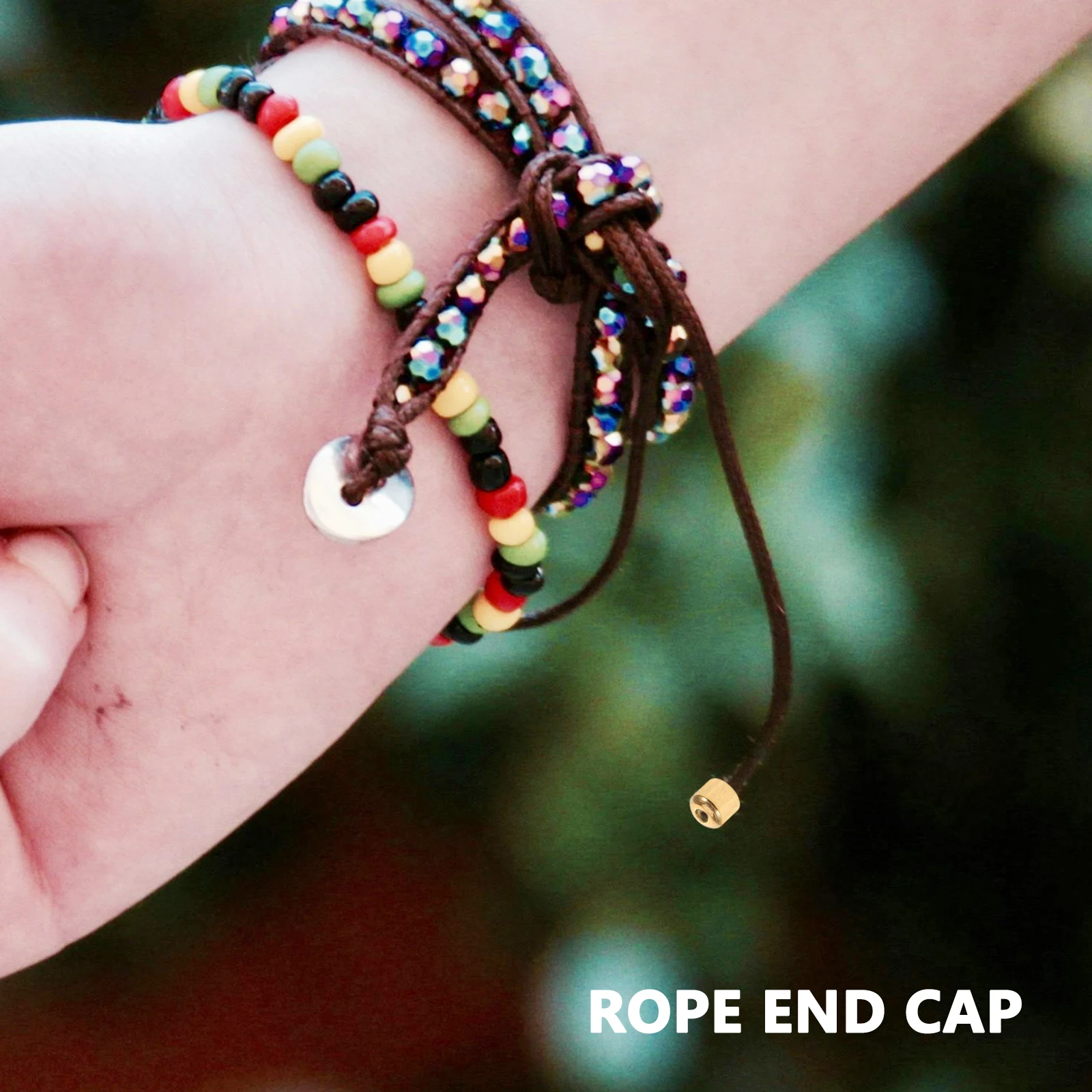 

10pcs Rope End Cap Stoppers Metal Cord Locks Bracelet Necklace Diy Connector Fittings Snap Lightweight Durable Easy Carry