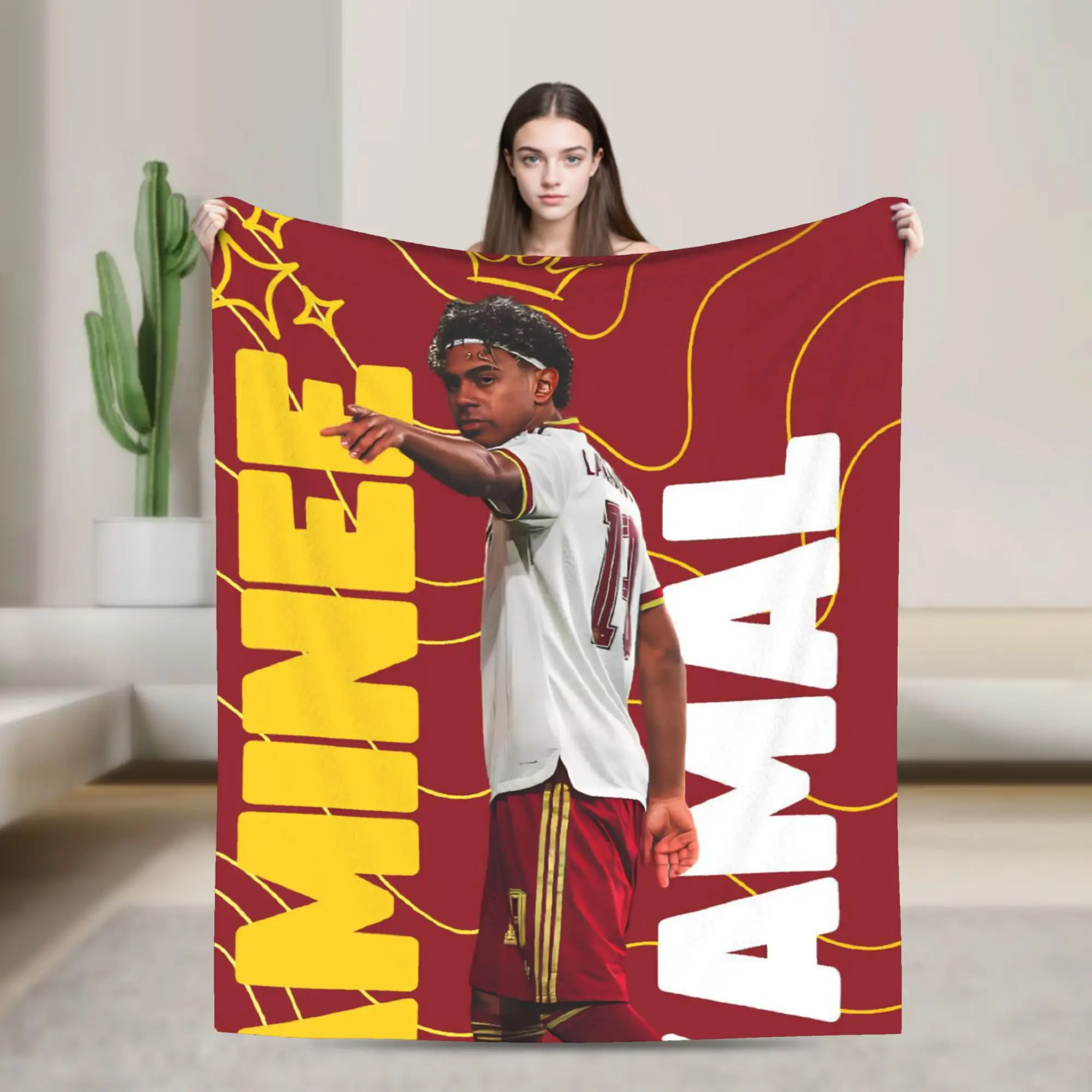 Football L-Lamine Yamal Spain Blankets Flannel Print  Breathable Ultra-Soft Throw Blankets for Sofa Car Rug Piece