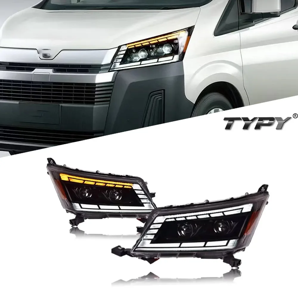 

Автомобильный Стайлинг, передняя фара в сборе для Toyota Hiace, фары 2019-2022, обновленная модификация до новой динамической подсветки Hiace