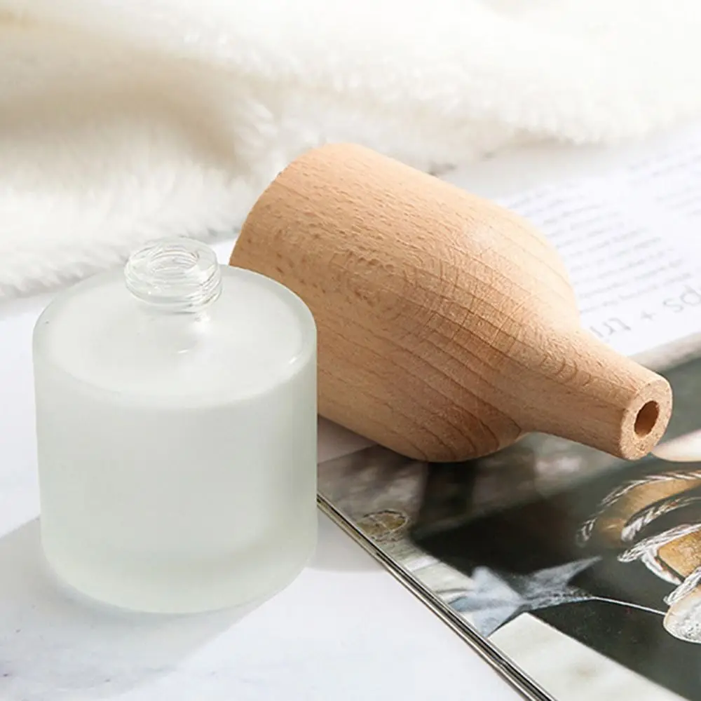 Glass Volatile Empty Bottle Refillable Creative Diffuser Bottles with Wooden Cap DIY Empty Fragrance Diffuser Bottle Room