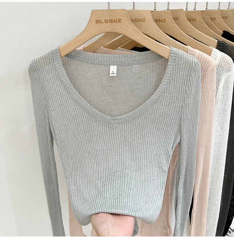 2026 Sommer Neuer Lässiger Stil Transparentes Dünnes Durchsichtiges Überzug-Top Damen T-Shirt V-Ausschnitt Sonnenschutz Langarm T-Shirt – Detail 19