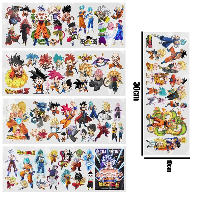 

UV DTF Vegeta Son Goku Anime Dragon Ball Permanent Sticker Transfer Sticker Waterdichte Cartoon DIY Sticker Decorate Water Cup