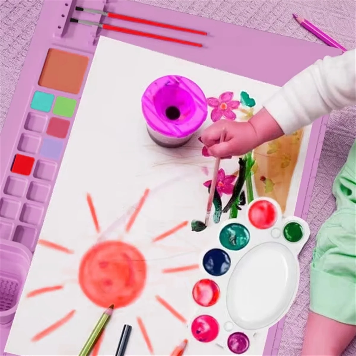 ABGV-almohadilla de pintura de silicona, soporte para pinceles, manualidades, almohadilla de silicona, arte de pintura de silicona multifuncional, estera de Graffiti