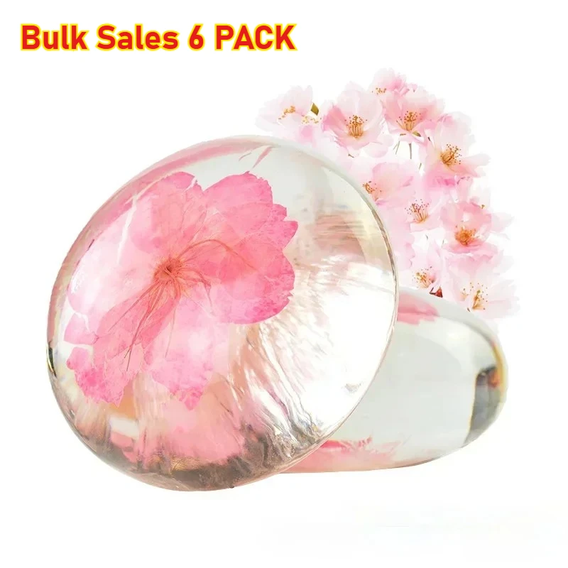 業務用6個入りアミノ酸フラワーハンドメイドソープ80g×6個入りアミノソープ透明本物の花入り石鹸コンボセールソープ