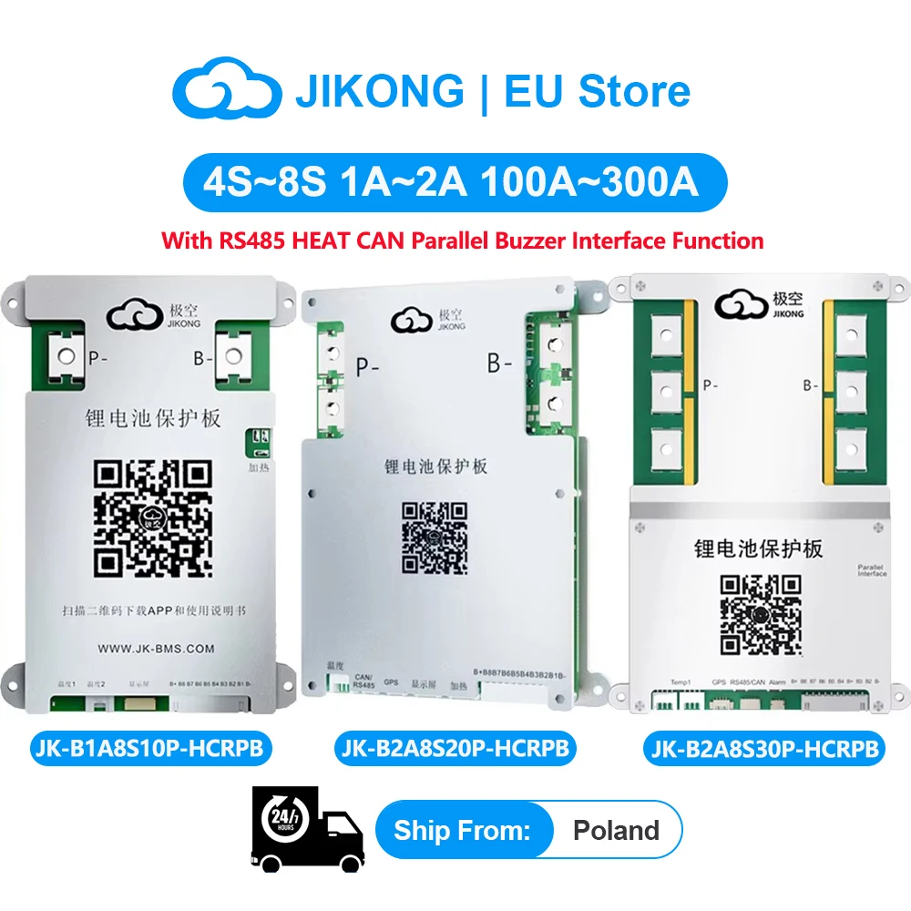 JIKONG 4S~8S BMS JK-B1A8S10P-HCRPB B2A8S20P-HCRPB B2A8S30P-HCRPB 100-300A mit RS485-Wärme CAN Parallelsummer Lifepo4 Li-Ion Lto – Detail 2