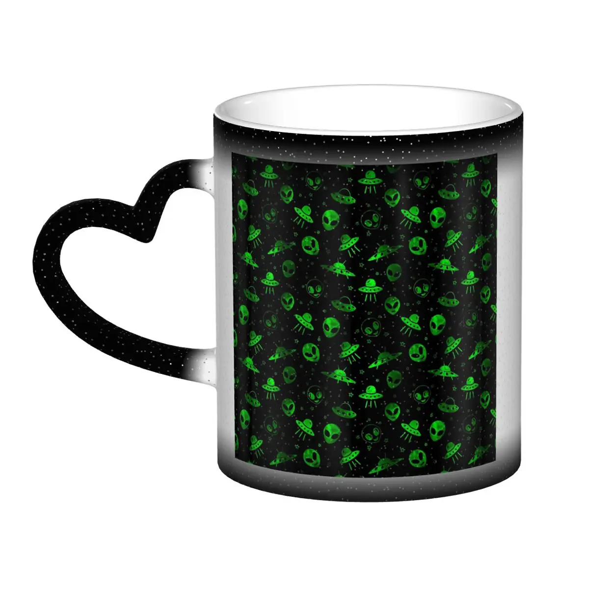 

Aliens And UFOs Pattern Mug Funny Ceramic Coffee Cups Tea Mugs Milk Cup Drinkware Gifts for Woman Man