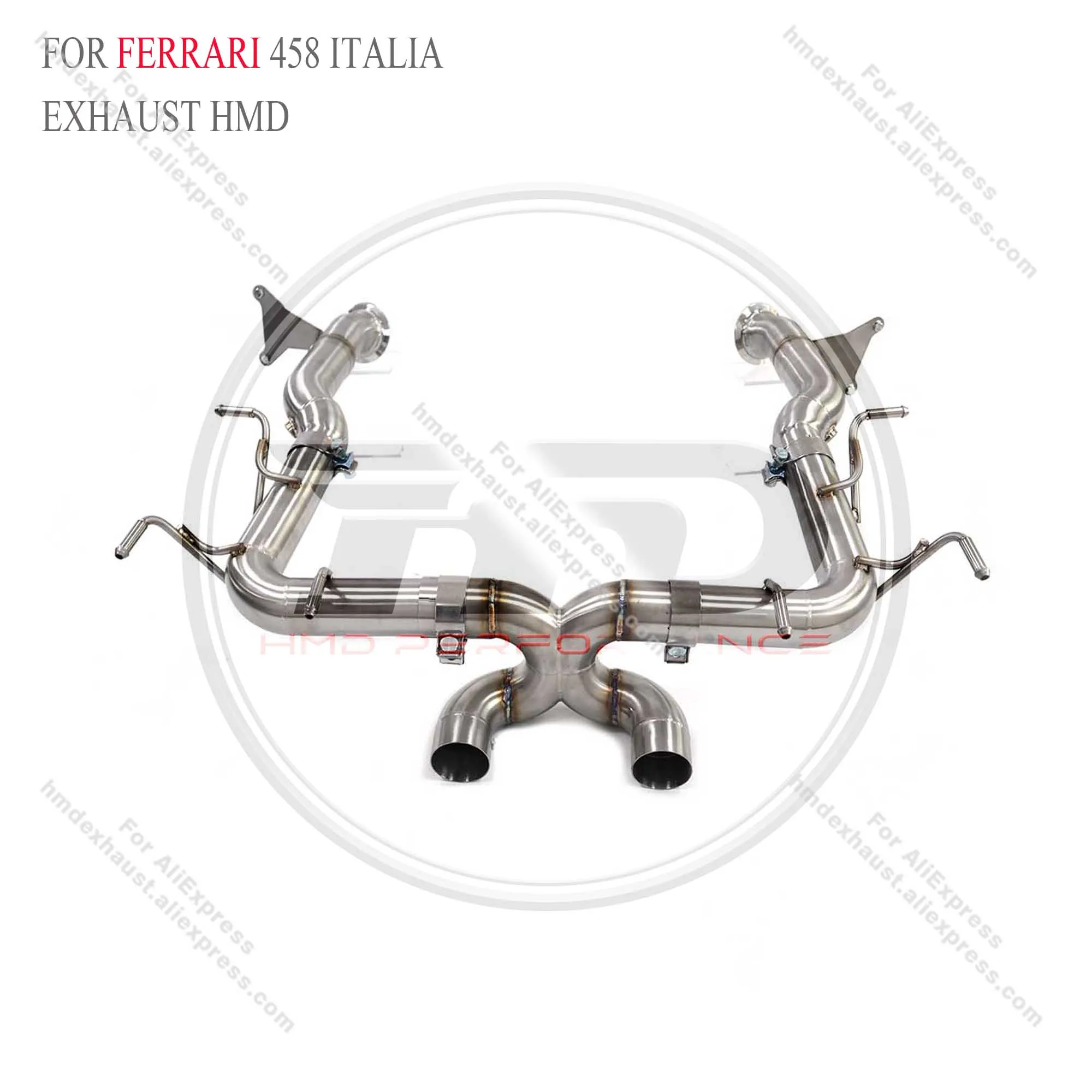 

Stainless steel Performance full Catback for Ferrari 458 Italia HMD exhaust system Without Valve Without Muffler catless